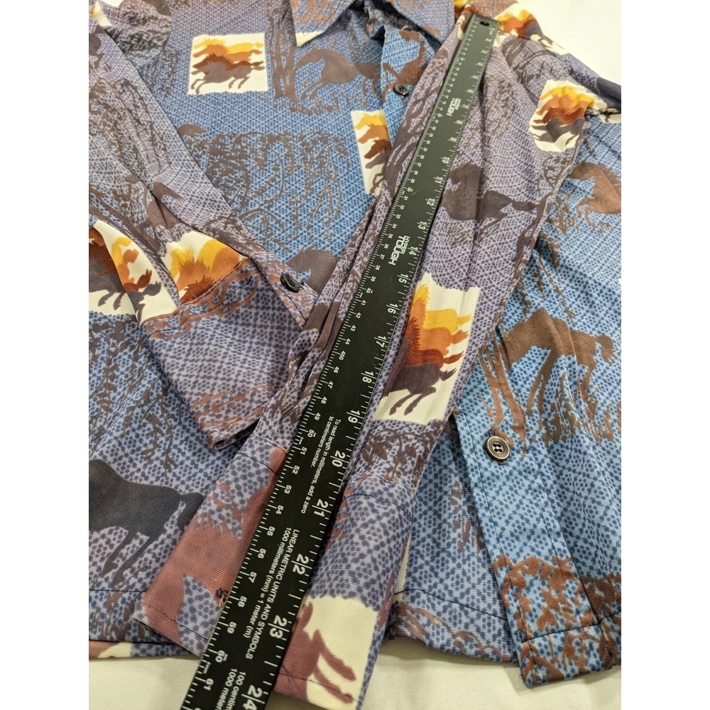 Vintage  70s Custom Tailored Knits Western horse Long Sleeve light‎ XS/S (M Tag - Picture 6 of 9